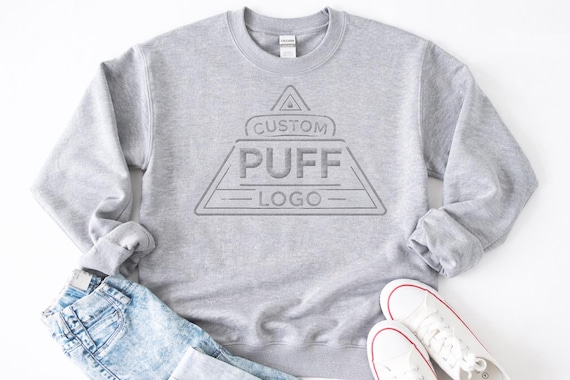 Custom Puff Print Sweatshirt: Raised 3D Logo - Soft Cotton Blend