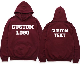 Custom Text Hoodie, Personalized Text Hoodie, Your Design, Your Photo Hoodie, Personalized Gift, Add Your Own Text, Custom Logo Hoodie