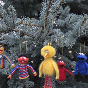 Sesame Street Ornament, Felted Big Bird, Bert and Ernie, Cookie Monster, Elmo, Nostalgic Christmas  Decor, Nostalgic 90s Gift