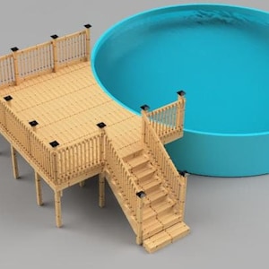 Plans pour deck de piscine hors-terre (12x14) Piscine ronde 24' 52" de haut