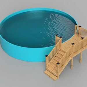 Plans pour terrasse de piscine hors terre (6 x 8) Piscine ronde de 24 pi. .