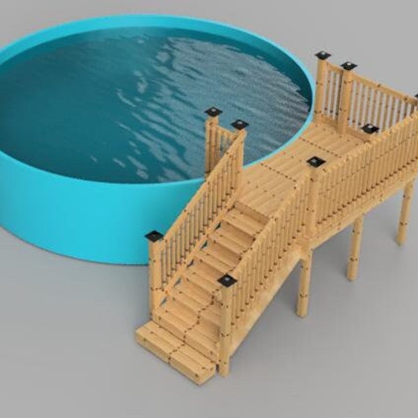 Plans pour piscine hors-terre deck (6x8) piscine ronde 18'. .