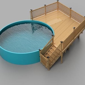Plans pour terrasse de piscine hors terre, piscine ovale 18'.