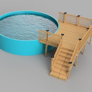 Plans pour terrasse de piscine hors terre (10x12) Piscine ronde de 18'. .