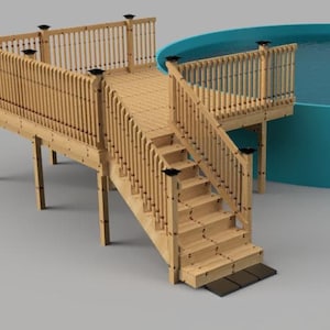 Plans pour deck de piscine hors-terre (12x12) Piscine ronde 27' 54" de haut