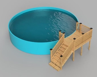 Plans for above ground pool deck (6x8) 24' round pool. .