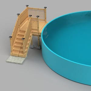 Plans pour terrasse de piscine hors terre (5x6) Piscine ronde de 28 pi 51 po. de hauteur.