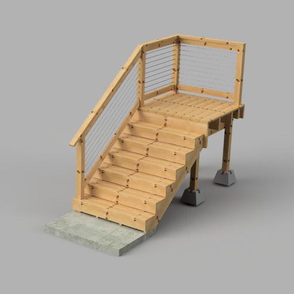 Plans for above ground pool deck 4'x4' 52" high