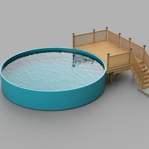 Plans pour terrasse de piscine hors terre 8'x16'(8' du bord de la piscine) pour piscine ronde de 24'.