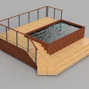 Plans de terrasse pour un spa de nage de 8 pi x 14,5 pi