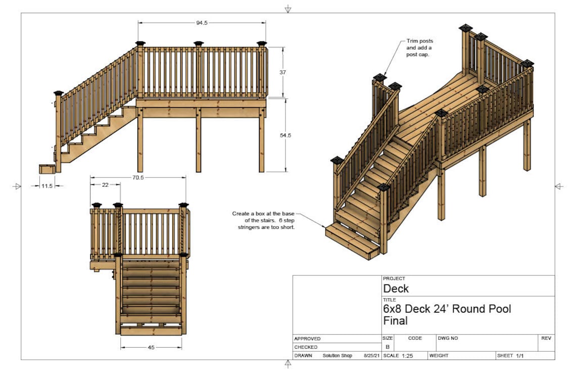 Plans for Above Ground Pool Deck (6x8) 24' Round Pool. . - Etsy