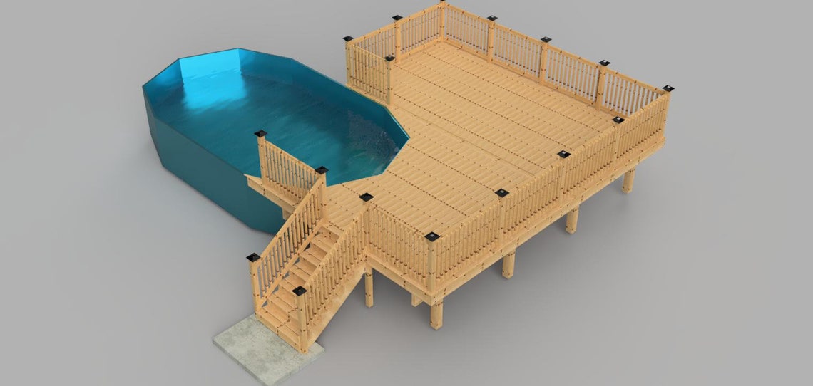 Plans for Above Ground Pool Deck 12x22 Oval Pool. Etsy