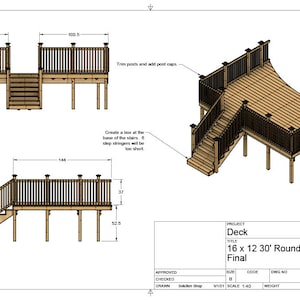 Plans for Above Ground Pool Deck (12x16) 27' Round Pool 54" High - Etsy