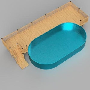 Plans pour terrasse de piscine hors terre, piscine ovale de 18 x 33 pi.