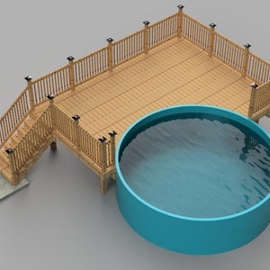 Plans pour deck de piscine hors terre 15x20 pour piscine ronde 15' 54" de haut