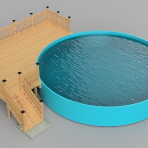 Plans pour deck de piscine hors-terre (25x17) Piscine ronde 27'