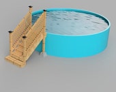 Above ground pool deck stairs, 33.5" wide