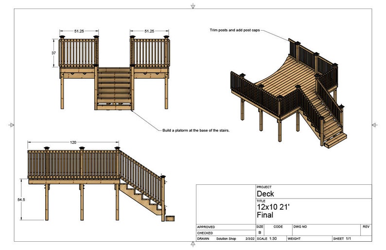 Plans for Above Ground Pool Deck 10x12 21' Round Pool, Front Entry. Etsy
