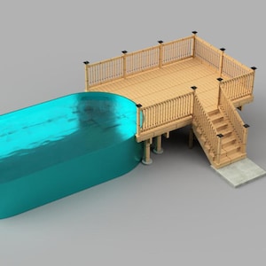 Plans de terrasse de piscine hors sol 12 x 16 pour une piscine ovale 12 x 24 52 po. de haut.