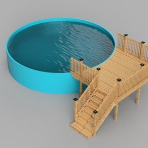 Plans pour terrasse de piscine hors terre (10x12) Piscine ronde de 21'. .