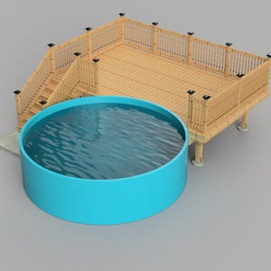 Plans pour terrasse de piscine hors terre (12x19) Piscine ronde de 15'.