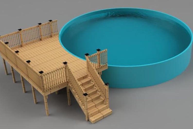 Plans for Above Ground Pool Deck 12x16 27' Round Pool 54 High Etsy