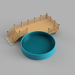 Plans de la terrasse de la piscine quart de rond hors sol (25 pi x 15 pi) piscine ronde 21 pi.