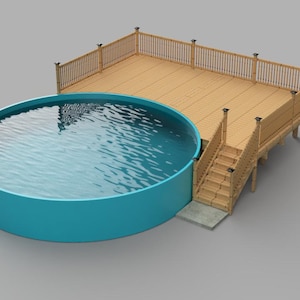Plans for 16'x26'  above ground pool deck for 24' round pool