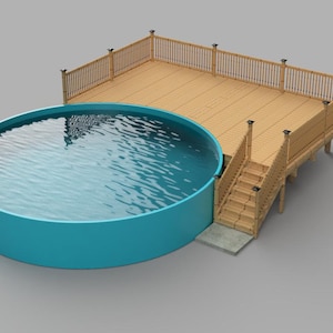 Plans pour deck de piscine hors terre 16'x26' pour piscine ronde 24'