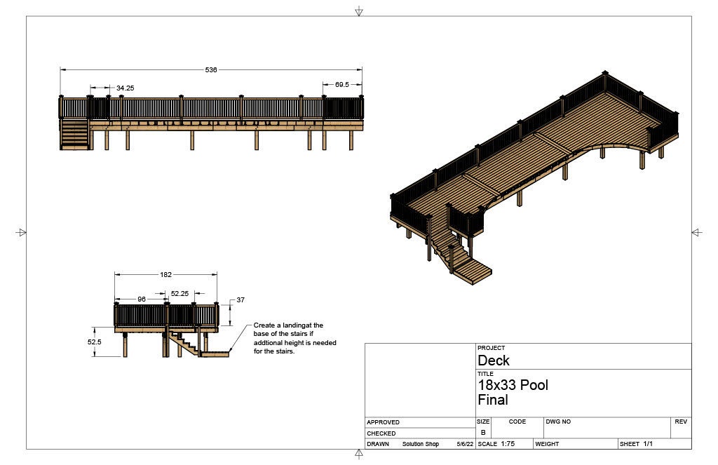 Plans for Above Ground Pool Deck , 18x33' Oval Pool. Etsy