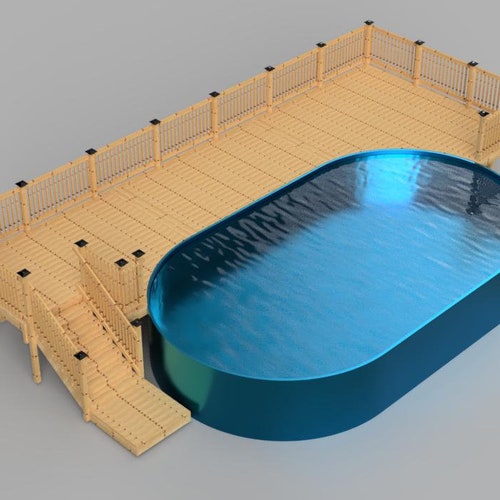 Plans for Above Ground Pool Deck 12x22 Oval Pool. Etsy