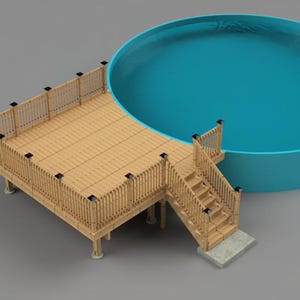 Plans pour terrasse de piscine hors terre (16x16) Piscine ronde de 30' 54" de haut