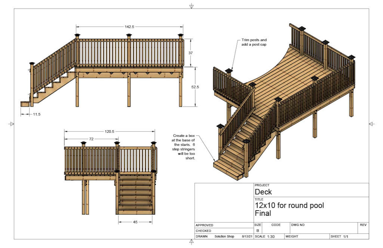 Plans for Above Ground Pool Deck 10x12 21' Round Pool. . - Etsy