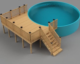 Plans for above ground pool deck (12x16) 21' round pool 54" high