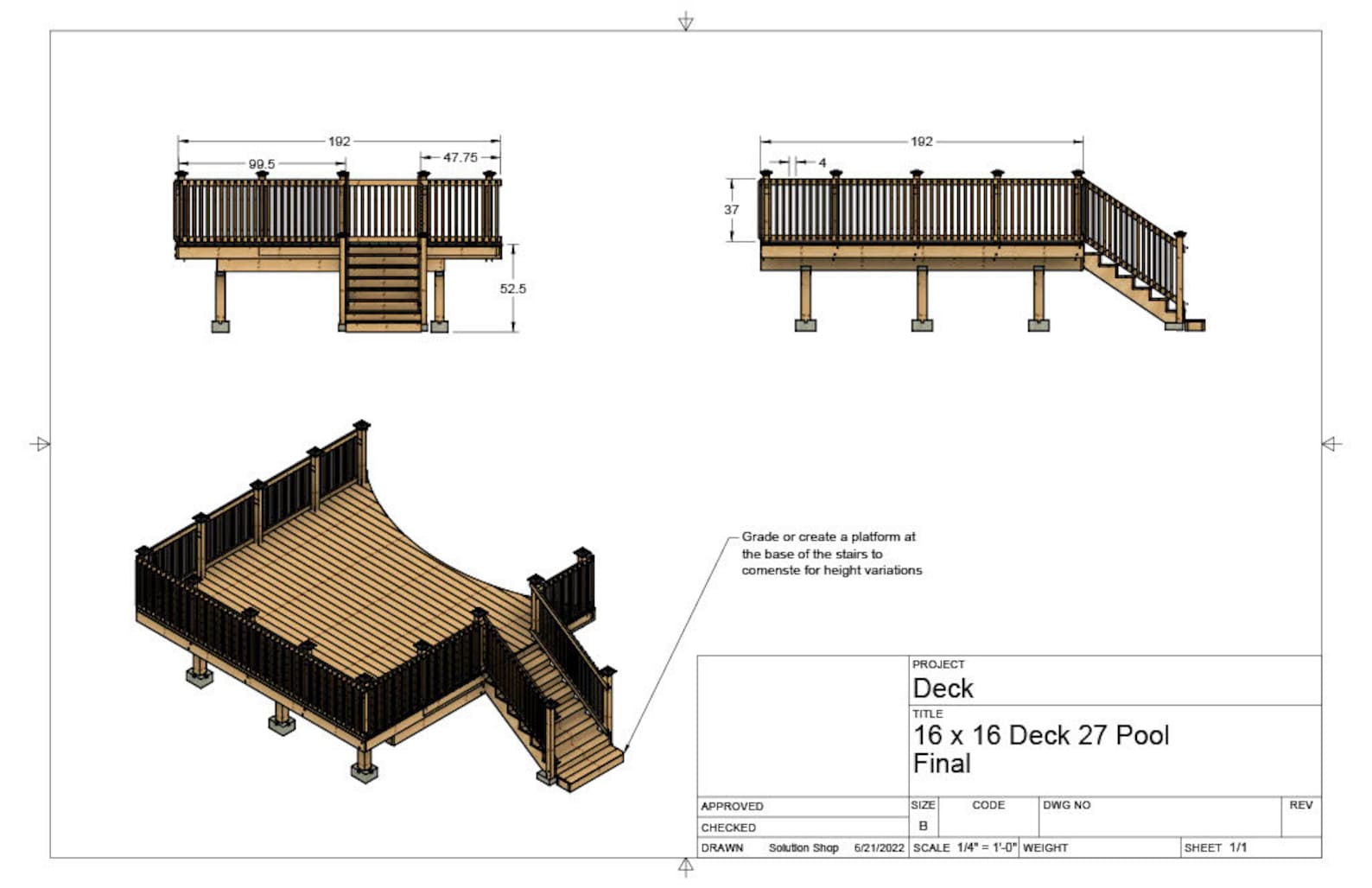 Plans for Above Ground Pool Deck 16x16 27' Round Pool Etsy