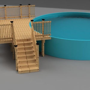 Plans pour deck de piscine hors-terre (12x16) Piscine ronde 24' 52" de haut