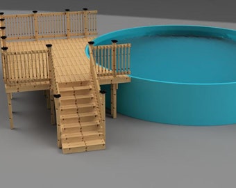 Plans for above ground pool deck (12x16) 24' round pool 52" high