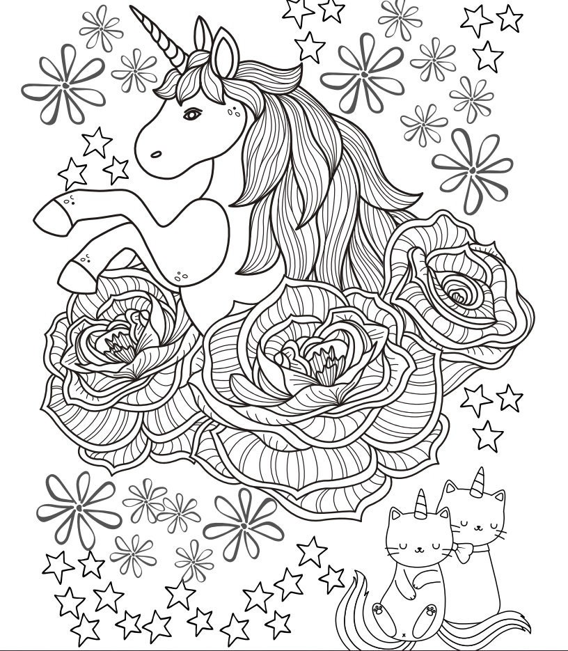 impressive unicorn drawings 50 coloring pages ready to be etsy