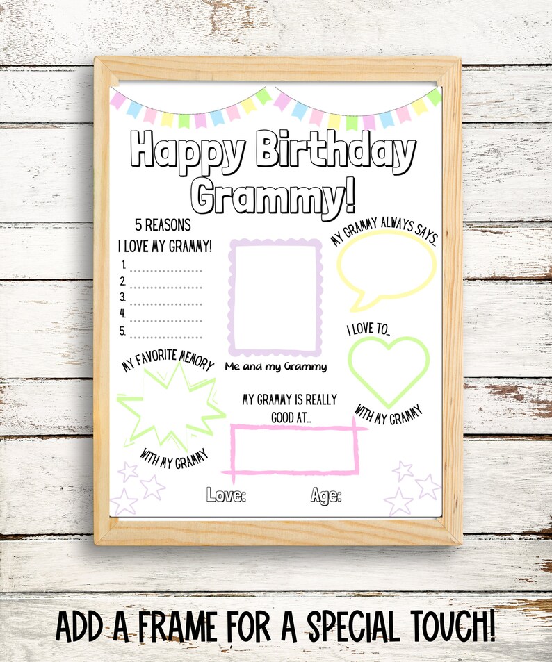 Happy Birthday Grammy Grammy Birthday Printable Instant - Etsy