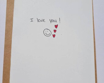 I love you Greeting Card| Hand-drawn