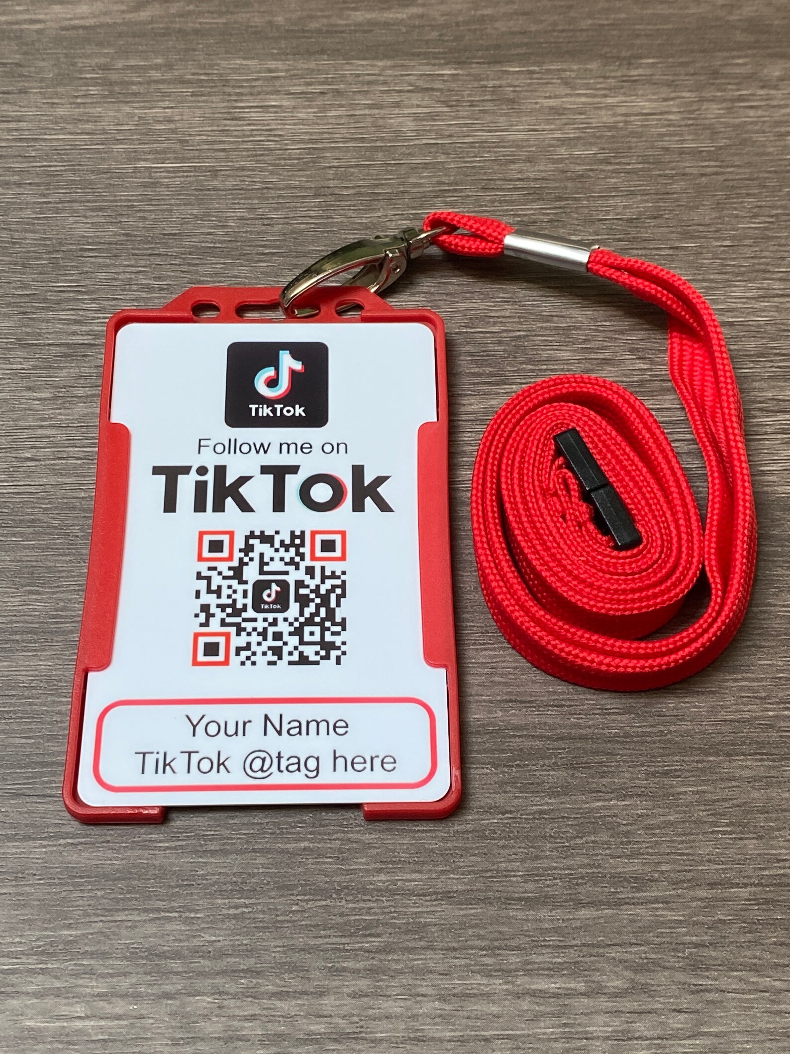 Follow Me On Tiktok Custom Name QR Code PVC Business Etsy UK