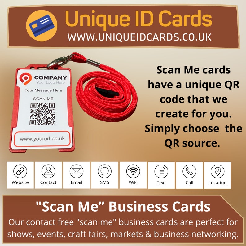 Scan Me QR Code Custom Card & QR Code PVC Business Card Etsy UK