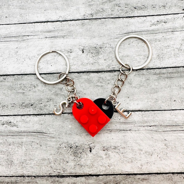 Heart Keychain PERSONALIZED Brick Heart Valentine for Throuples and Unconventional Partners Valentine for Groups Gift for Multiple Partners