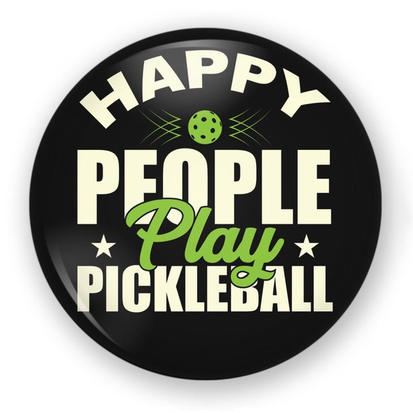 Pickleball Button or Magnet, Pickleball Pin, Pickleball Magnet, Pickleball Gift, Green Pickleball Pin,  Pickleball Jewelry Pin Back Button