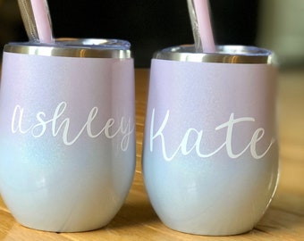 Personalized Stainless Steel Wine Tumblers