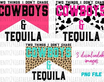 Dwie rzeczy, za którymi nie gonię - 3 pliki PNG - Sublimacja krajowa - Pobieranie cyfrowe - Grafika zachodnia - Wybielona koszula - Grafika cyfrowa