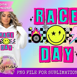 Race Day PNG Digital Design - Race Sublimation Design - Retro Design - Racing Png - Race Track Png - Checkered Race - Race Life Png