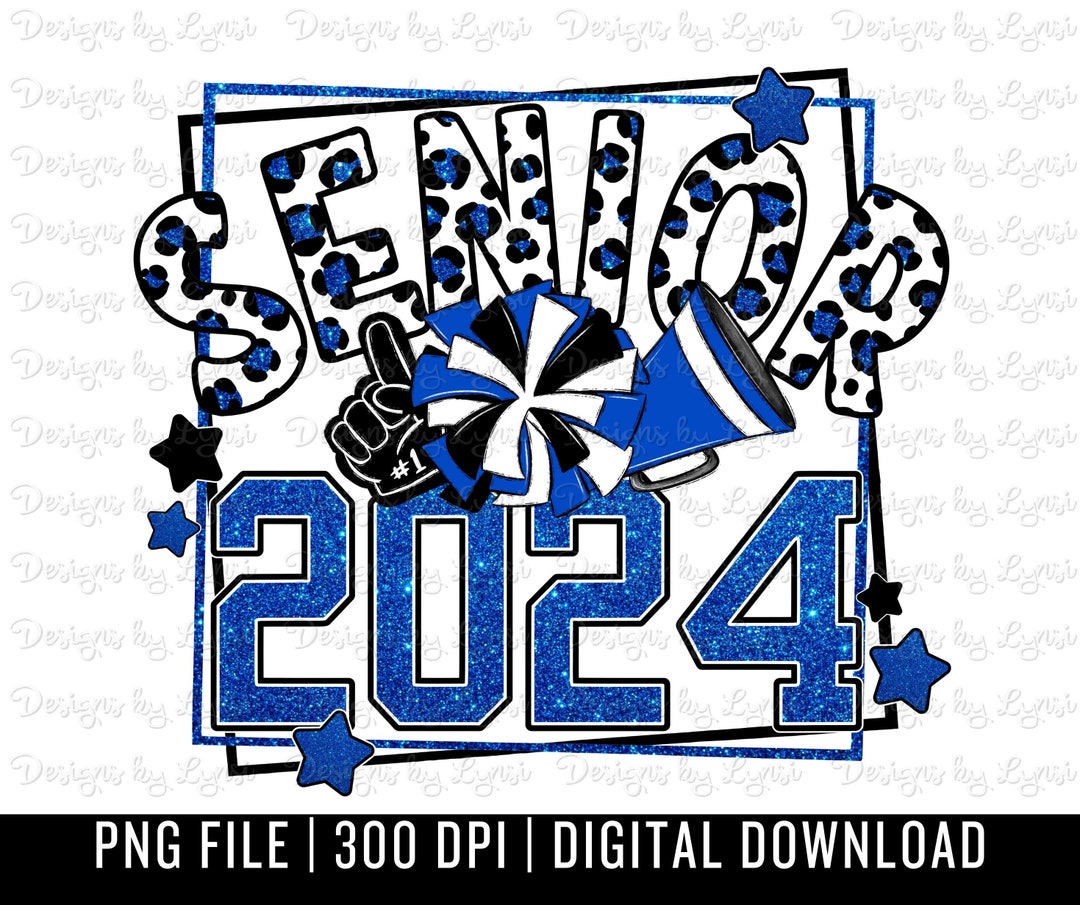 Senior 2024 Cheer PNG Digital Design - School Spirit Design - Leopard ...