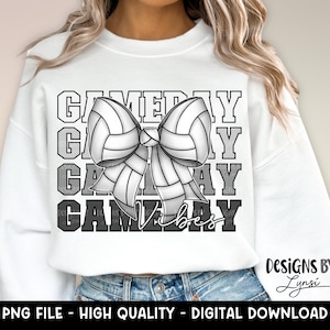 Coquette Volleyball PNG Digital Design - Gameday Sublimation Design - Volleyball Shirt Design - Trending - Volleyball Bow - Cute Sports Bow