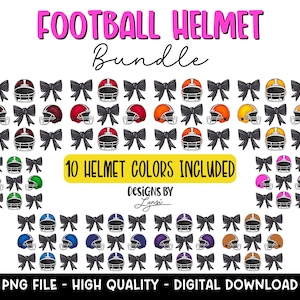 Coquette Football Helmet BUNDLE PNG Digital Design - Football Sublimation Design - Football Shirt Design - Trending - Football Bow